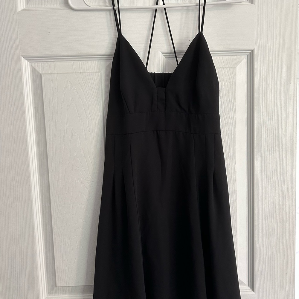 Express Black Spaghetti Strap Backless Sundress - image 1